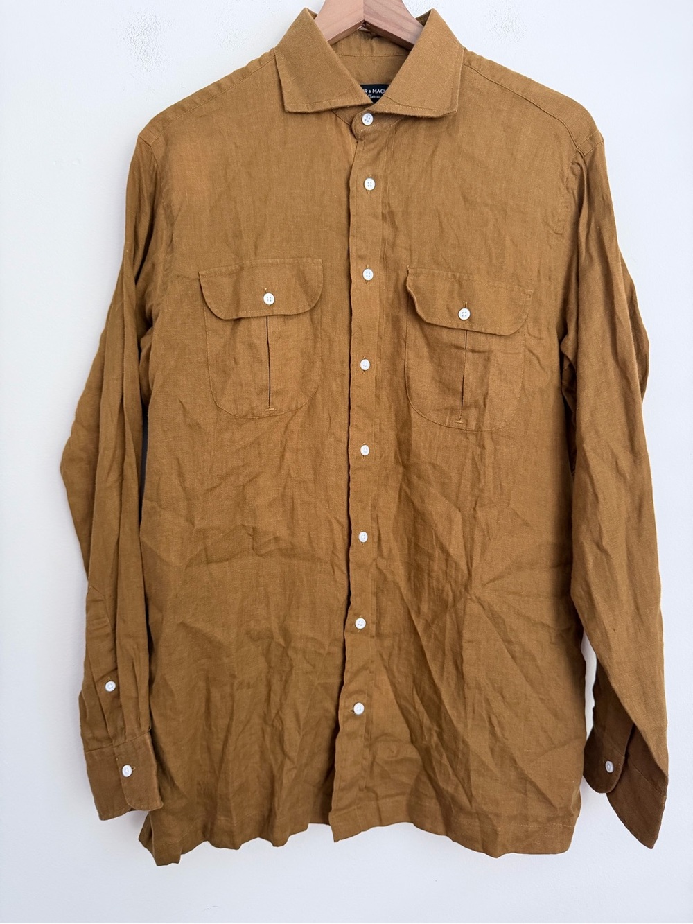 Spier & Mackay Classic 100% Linen Shirt Button Up Mens 15 1/2